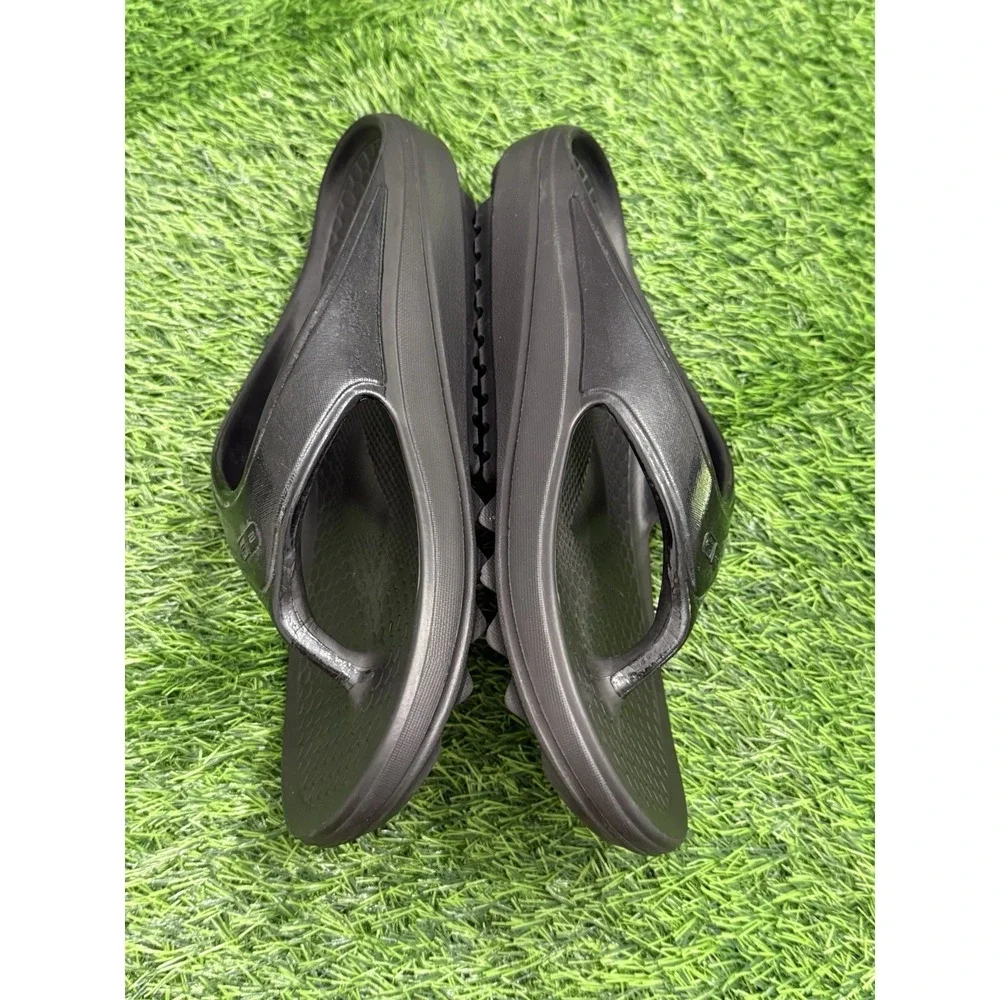 Spenco Fusion 2 Recovery Thong Sandals Comfort Glossy Black Men's 9 Women's 11